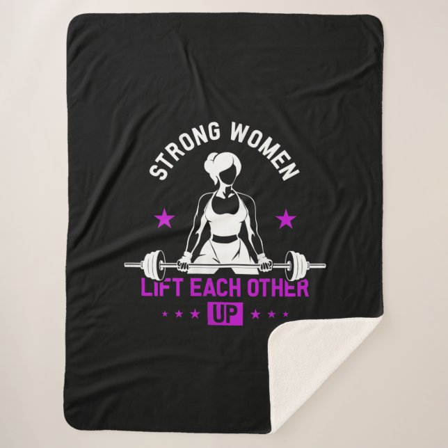 Womens Bodybuilding Gym Workout And Funny Training Sherpa Blanket (Front)