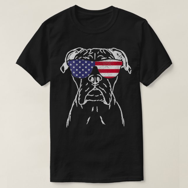 Womens Boer Dog Patriotic 4th Of July American Fla T-Shirt (Design Front)