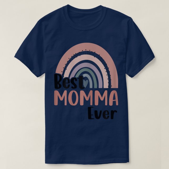Womens Boho Rainbow Best Momma Ever Funny Mothers  T-Shirt (Design Front)