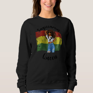 Womens Bolivia Sagittarius Queen Afro Hair African Sweatshirt