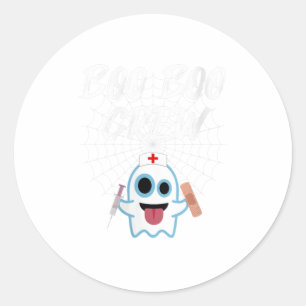 Womens Boo Boo Crew Funny Nurse Halloween Ho Classic Round Sticker