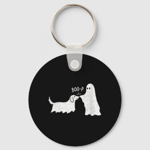 Womens Boo Boo-P Dog Ghost Funny Halloween Dog Key Ring