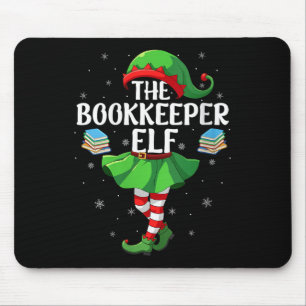Womens Bookkeeper Elf Christmas Girls Women Elf Sq Mouse Mat