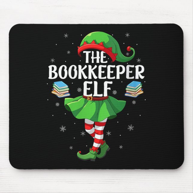 Womens Bookkeeper Elf Christmas Girls Women Elf Sq Mouse Mat (Front)