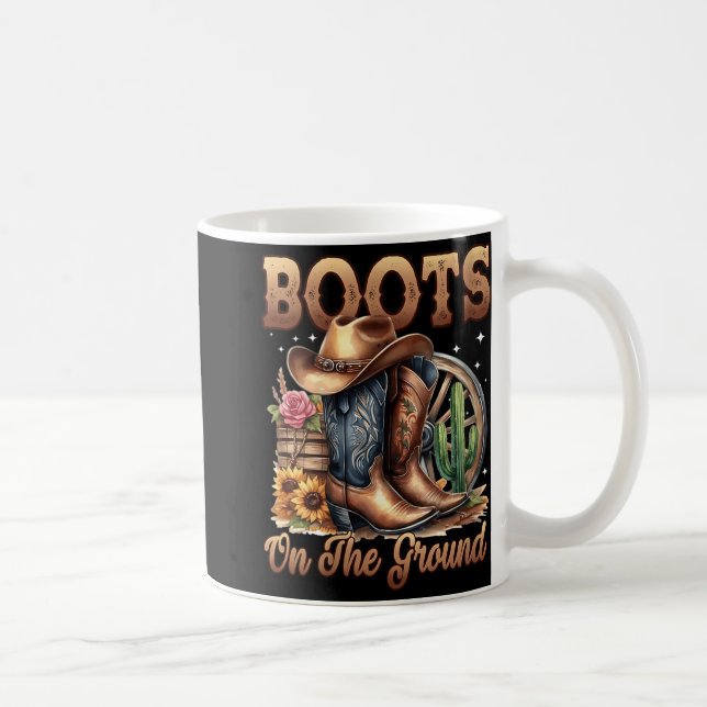 Womens Boot Cowboy Western Cowgirl Linedance V-nec Coffee Mug (Right)