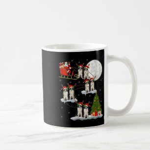 Womens Border Collie Dog Santa Sleigh Flying Funny Coffee Mug