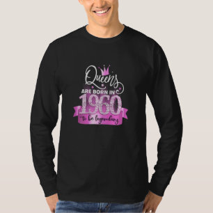 Womens Born In 1960 I Elegant Pink Black Party Out T-Shirt