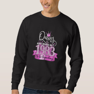 Womens Born In 1983 I Elegant Pink Black Party Out Sweatshirt