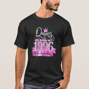 Womens Born In 1996 I Elegant Pink Black Party Out T-Shirt