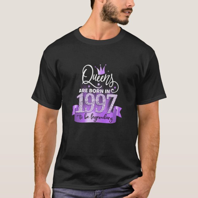 Womens Born In 1997 I Elegant Purple Black Party O T-Shirt (Front)