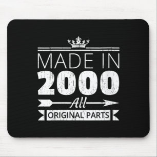 Womens Born In 2000 Bday Vintage Funny Quote Mouse Mat