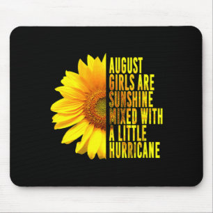 Womens Born In August Womans Birthday Sunflower Mouse Mat