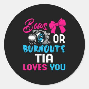 Womens Bows Or Burnouts Tia Can't Wait To Know 202 Classic Round Sticker