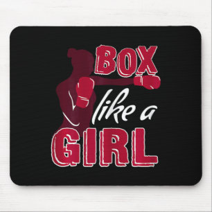 Womens Box Like A Girl Funny Boxing Gift For Kickb Mouse Mat