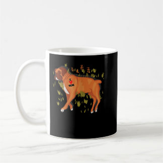 Womens Boxer Dog Laying With Tattoo I Love Mum Box Coffee Mug