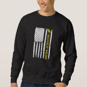 Womens Boxer Dog Mum Vintage Patriotic With Americ Sweatshirt