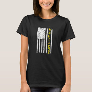 Womens Boxer Dog Mum Vintage Patriotic With Americ T-Shirt