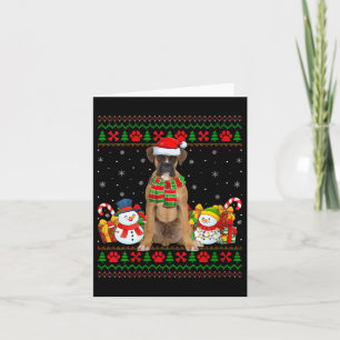 Womens Boxer Dog Ugly Christmas Sweaters Funny Pet Card