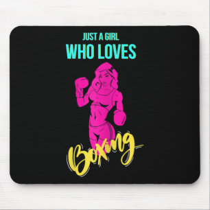 Womens Boxing Girl Kickboxing Boxer Mouse Mat