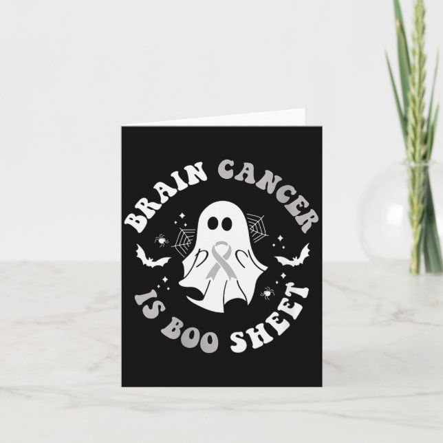Womens Brain Cancer Is Boo Sheet Ghost Ribbon Awar Card (Front)