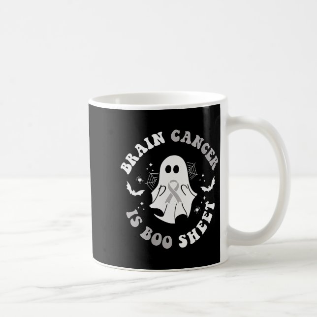 Womens Brain Cancer Is Boo Sheet Ghost Ribbon Awar Coffee Mug (Right)