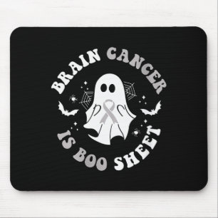 Womens Brain Cancer Is Boo Sheet Ghost Ribbon Awar Mouse Mat