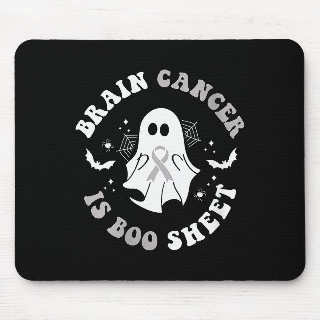 Womens Brain Cancer Is Boo Sheet Ghost Ribbon Awar Mouse Mat (Front)