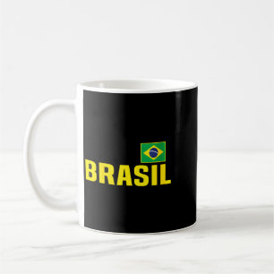 Womens Brasil - Flag Of Brazil - Throwback Design Coffee Mug