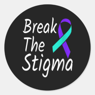 Womens Break The Stigma Suicide Prevention Ribbon Classic Round Sticker