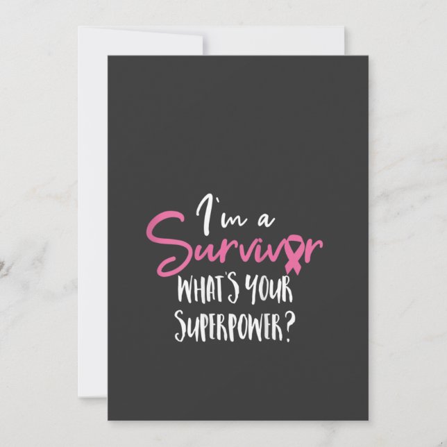 Womens Breast Cancer Awareness Cancer Survivor Tan Invitation (Front)