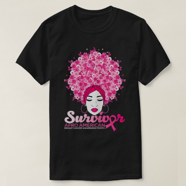 Womens Breast Cancer Awareness for African Afro Am T-Shirt (Design Front)