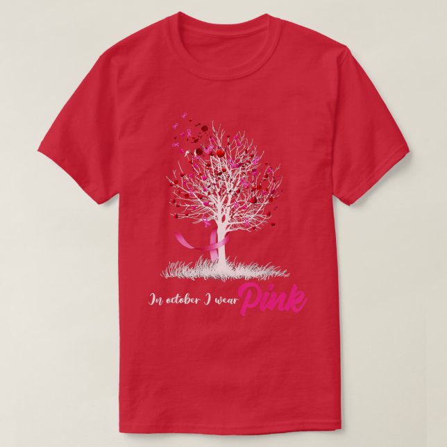 Womens Breast Cancer Awareness, In October We Wear T-Shirt (Design Front)