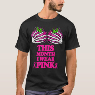 Womens Breast Cancer Awareness October Halloween T-Shirt