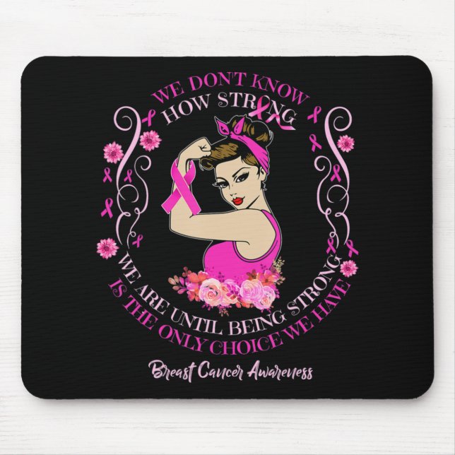 Womens Breast Cancer Awareness Ribbon T-Shirt177  Mouse Mat (Front)