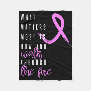 Womens Breast Cancer Survivor Quote For Breast Can Fleece Blanket