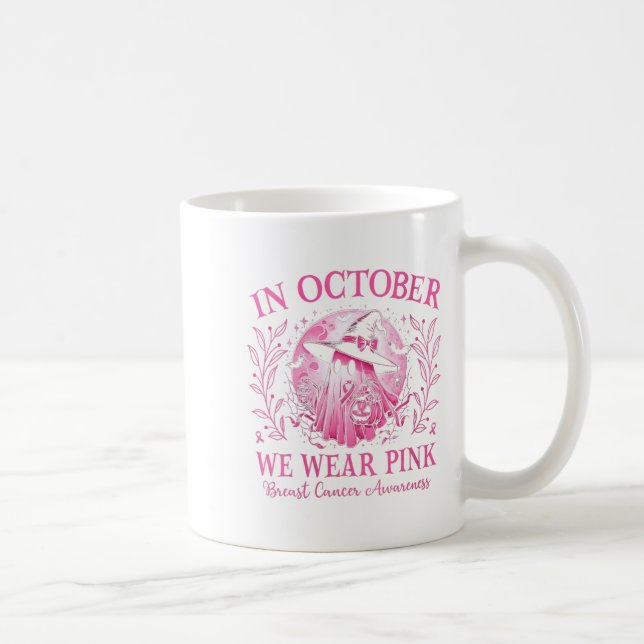 Womens Breast Cancer Women Halloween In October We Coffee Mug (Right)