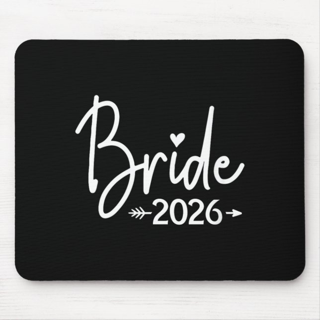 Women's bride est 2026 married wedding bridal mouse mat (Front)