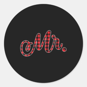 Womens Bride Groom Mr Mrs Christmas Wedding Matchi Classic Round Sticker
