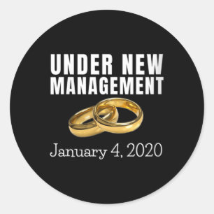 Womens Bride Groom Wedding Rings Under New Managem Classic Round Sticker