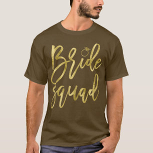 Womens Bride Squad Dark Yellow Ring Graphics Handw T-Shirt