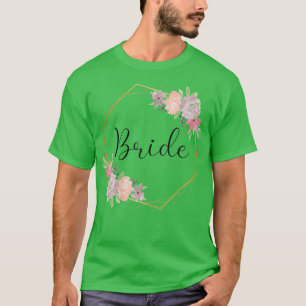 Womens Bride Stag Party Flowers Painted Bride  T-Shirt