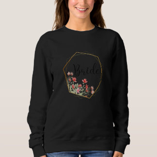 Womens Bride Stag Party Red Flowers Bride Sweatshirt