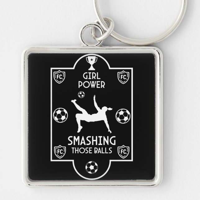 Womens British British Soccer Key Ring (Front)
