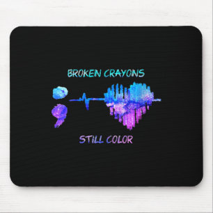 Womens Broken Crayons Is Still Colour Heartbeat Su Mouse Mat