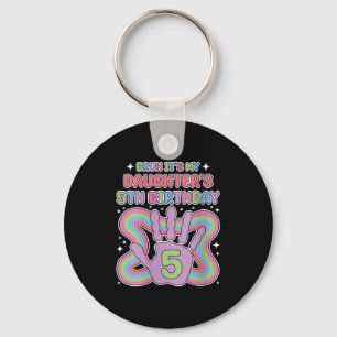 Womens Bruh, Its My Daughters 5th Birthday Party M Key Ring