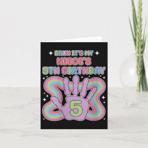 Womens Bruh, Its My Niecess 5th Birthday Aunt Uncl Card