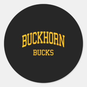 Womens Buckhorn High School Hs New Market Al Retro Classic Round Sticker