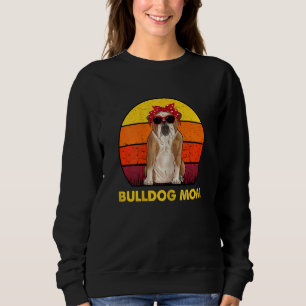 Womens Bulldog Mama Retro Sunglasses Dog English B Sweatshirt
