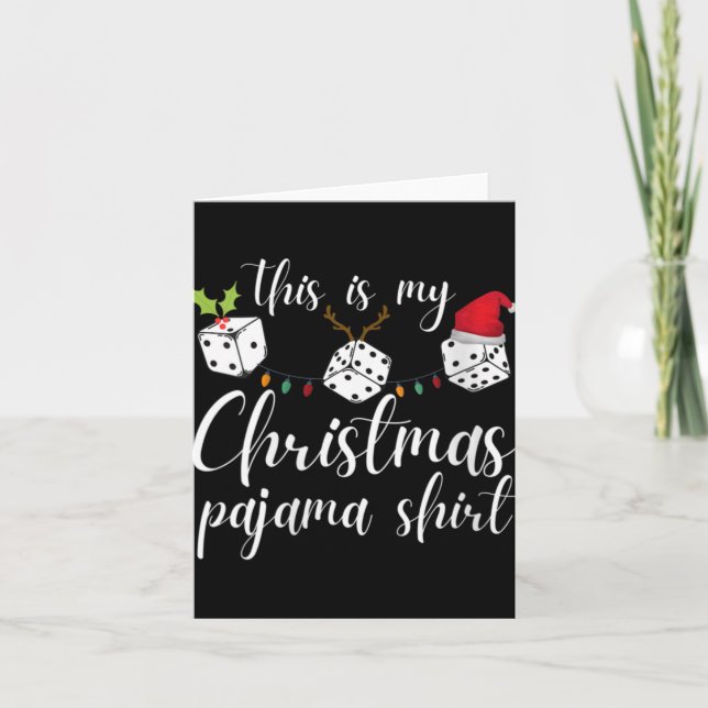 Womens Bunco Christmas Pajama Dice Game Night  Card (Front)