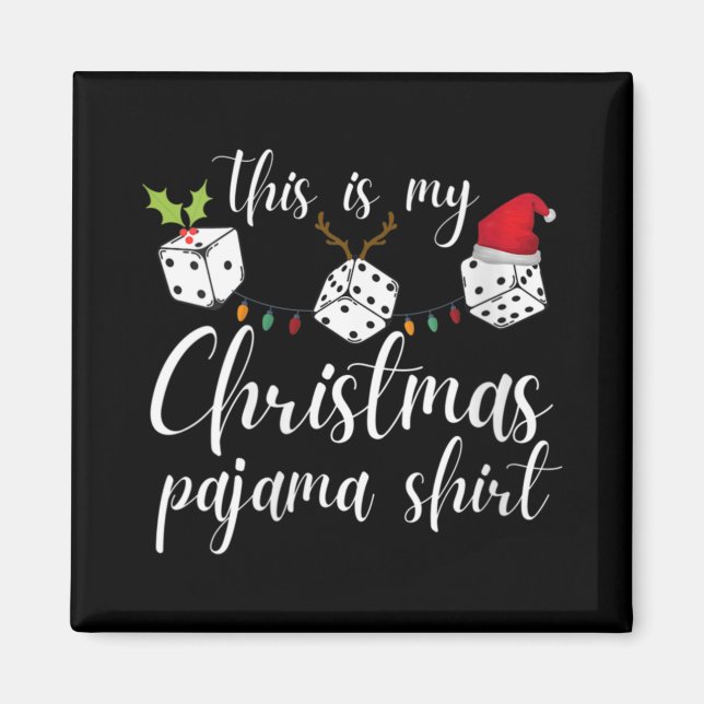 Womens Bunco Christmas Pajama Dice Game Night  Magnet (Front)